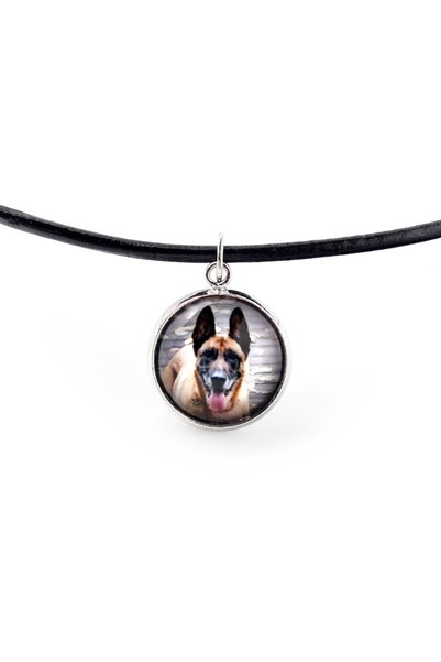 Art - Dog Câine Ciobănesc Belgian Malinois - pandantiv pentru colier cu fotog...