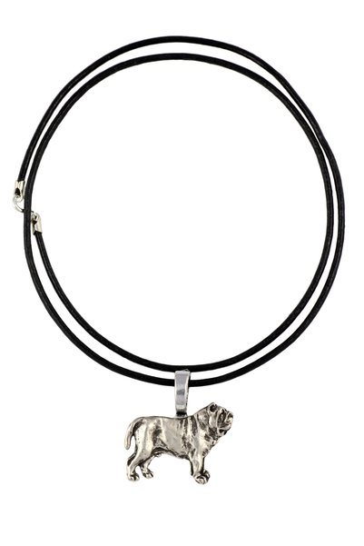 Art - Dog Mastiff Napolitan - Colier cu pandantiv câine, placat cu argint, pe...