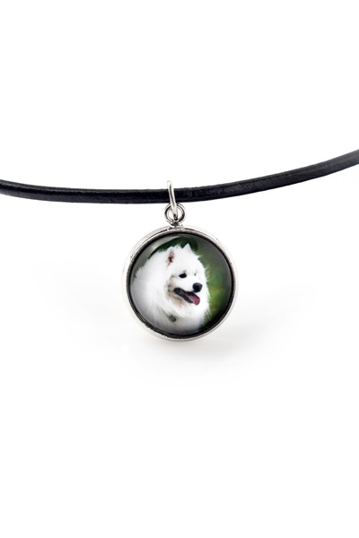 Art - Dog Samoyed, Bjelkier - pandantiv pentru colier cu fotografia ta, lucra...