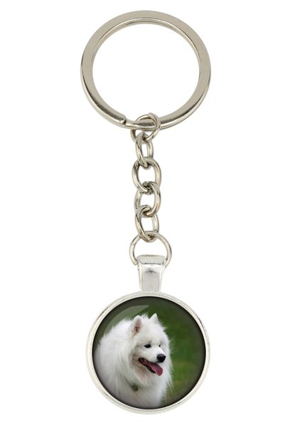 Art - Dog Samoyed, Bjelkier - breloc cu fotografia ta, decorațiune pentru che...