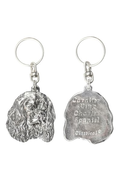 Art - Dog Pandantiv Cavalier King Charles Spaniel placat cu argint, cu câine ...