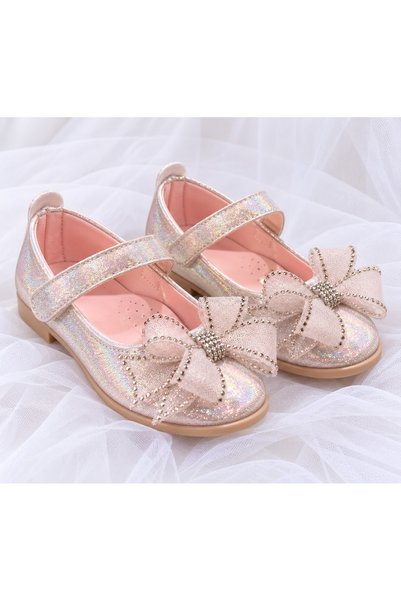 Görkem bebe ayakkabı ve tekstil Girl's Ballet Flats with Cirt and Bow