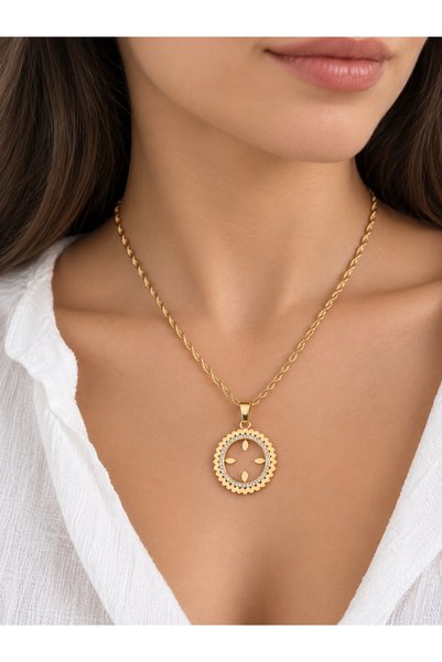 shop 1. Sınıf Çelik Kararma Yapmaz Çeyrek Yuvalı Kolye – Parlak, Dayanıklı, H...