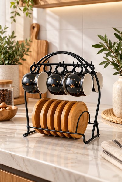YzHome Stainless Metal Black Cup Mug Hanger Rack Only Hanger