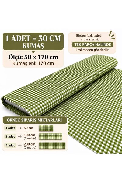 Zümra Baby 100% Cotton Patterned Poplin Fabric - Checkered - (50×170cm)