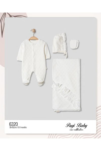 phokaia Barbosa Pugi Baby Girls' 4-Piece Luxury Natural Hospital Outfit / Nam...