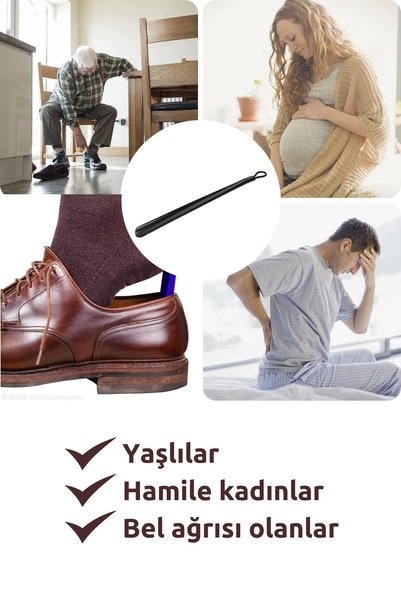 Eynel 54 Cm Askılı Ayakkabı Çekeceği Uzun Plastik Kerata Renkli Ayakkabı Giyme Aparatı