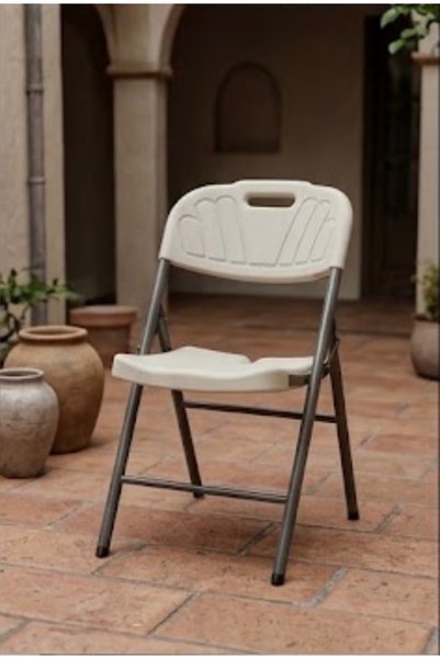 IN HOME STORE Practical and Durable Folding Chair in Beige