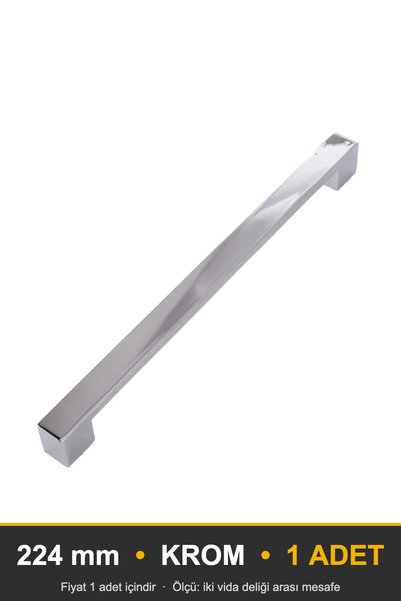 KOÇSAN Nergis Chrome 224 mm Handle Luxury Country Kitchen Furniture Cabinet D...