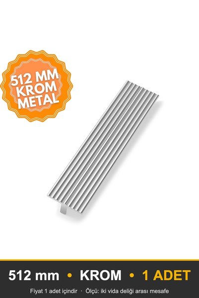 KOÇSAN Tema Chrome 512 mm Handle, Luxury Country Kitchen Furniture Cabinet Dr...