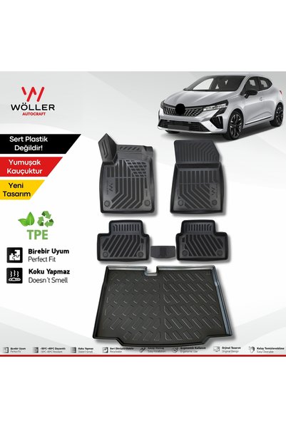 wöller Renault Clio 5 Uyumlu Paspas Bagaj Havuzu Set 2020 2026 Arası Uyumlu 3...