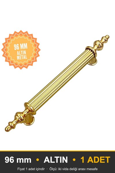KOÇSAN Elif Gold 96 mm Handle, Luxury Country Kitchen Furniture Cabinet Drawe...