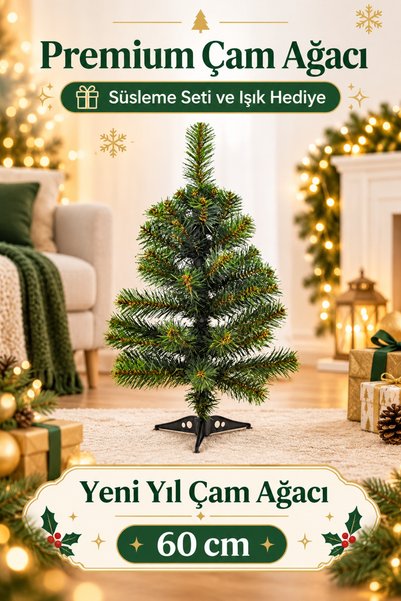 Bee Games Yılbaşı 60 Cm Çam Ağacı Lüks Süsleme Seti Yılbaşı Çam Ağacı Renkli ...