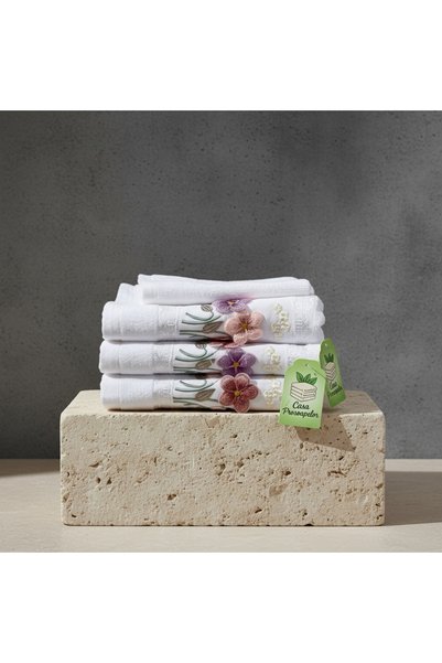 OEM Set 5 prosoape premium față și mâini, albe, 50x90 cm, bumbac 100%, 500 g/m²