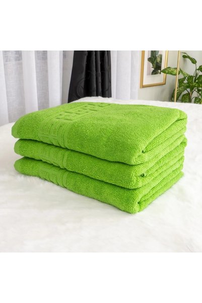 OEM Set de 3 prosoape 70×130 cm Bumbac 550 gr/mp Bordură greacă Lămâie