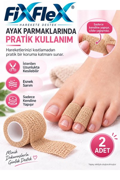 FİXFLEX Coban Bandajı 2,5 cm x 4,5 m - Esnek ve Konforlu