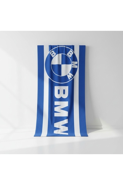 BMW Prosop de plajă uscare rapidă, albastru, 70x137 cm, microfibră