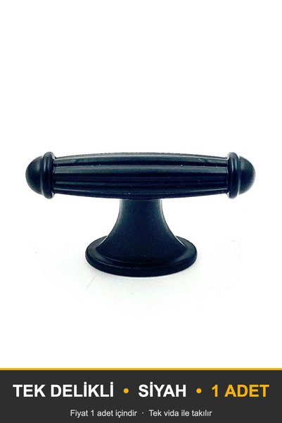 KOÇSAN Kardelen Black Button Handle Luxury Country Kitchen Furniture Cabinet ...