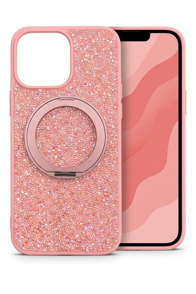 Nezih Case Apple İphone 15 Pro Max ile Uyumlu Manyetik Şarj Özellikli Taşlı Y...