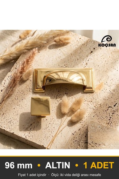KOÇSAN Hisar Gold 96 mm Handle Luxury Country Kitchen Furniture Cabinet Drawe...