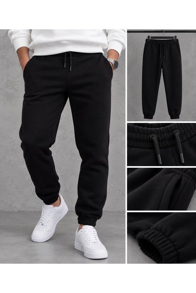 WENMİNG Men's Combed Cotton 3-Ply Shirt with Fleece-Lined Stretchy Legs Track...