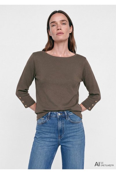 Mavi (Tencel™) Modal Karışımlı Kahverengi Tişört Regular Fit / Normal Kesim 1...
