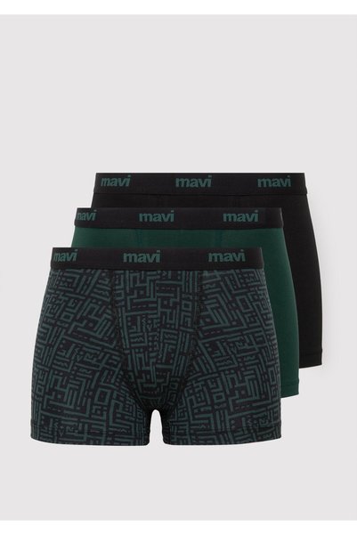 Mavi 3lü Baskılı Boxer 0912465-85173