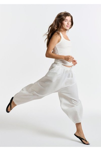 Mavi Soft-Premium Keten Karışımlı Ekru Pantolon 1011206-70057