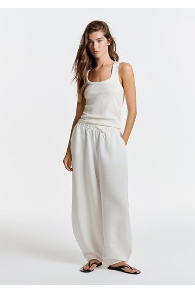 Mavi Soft-Premium Keten Karışımlı Ekru Pantolon 1011206-70057