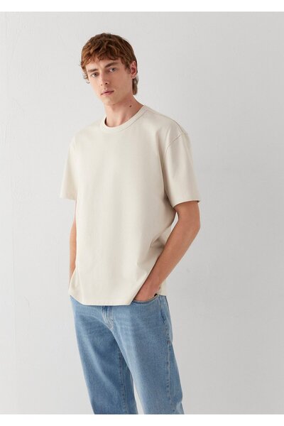 Mavi Beige Basic T-Shirt Loose Fit / Comfortable Loose Cut 0613624-70144