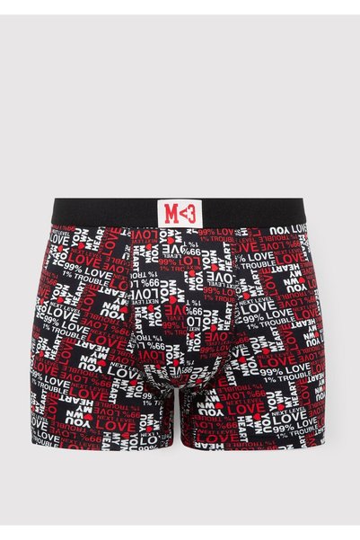 Mavi Baskılı Siyah Boxer 0912242-900