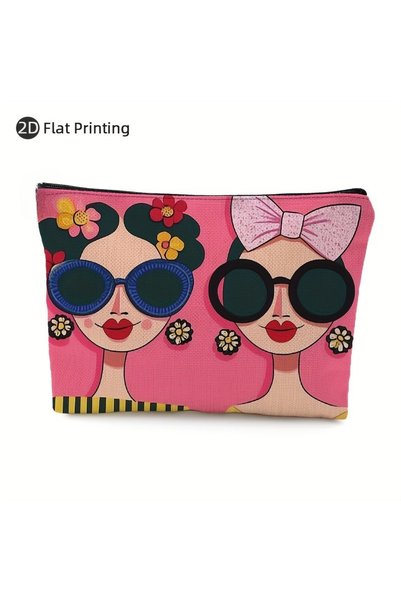 Choice 18X25cm 1 Women's Cosmetic Bag - Zippered Makeup Organizer with Pink F...