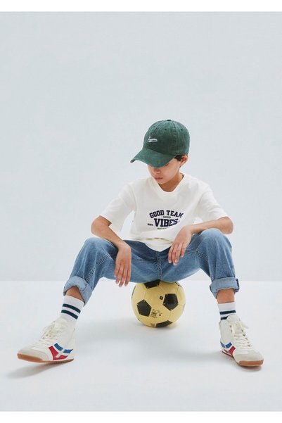 Mavi Good Team Vibes Printed Ecru T-Shirt Loose Fit / Relaxed Comfortable Cut...