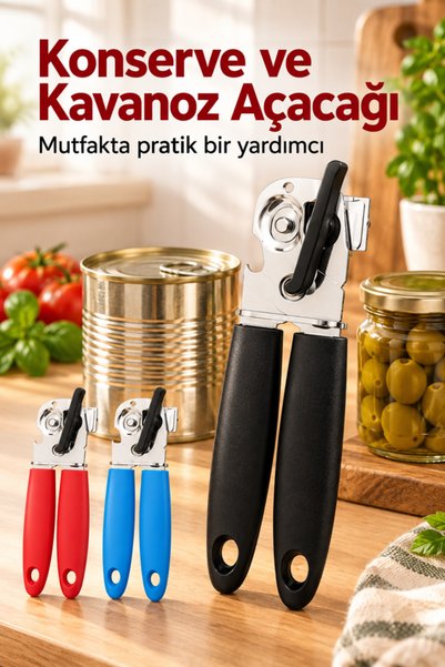 mucit home Plastik Saplı Kaymaz Konserve Kutu Ve Kavanoz Açacağı