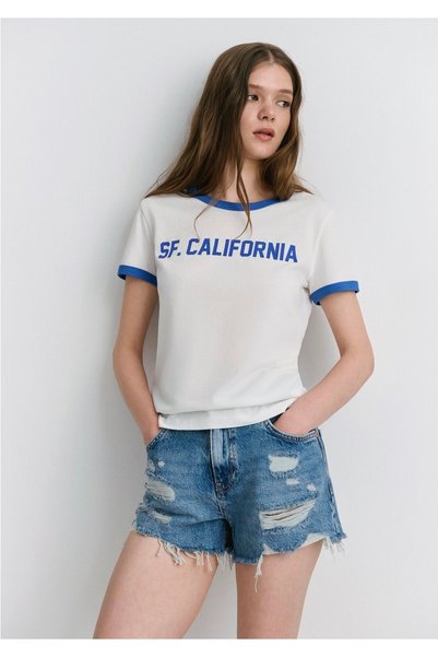 Mavi Tyra 90lar Gölgeli Indigo Mavisi Jean Şort 1410011-84398