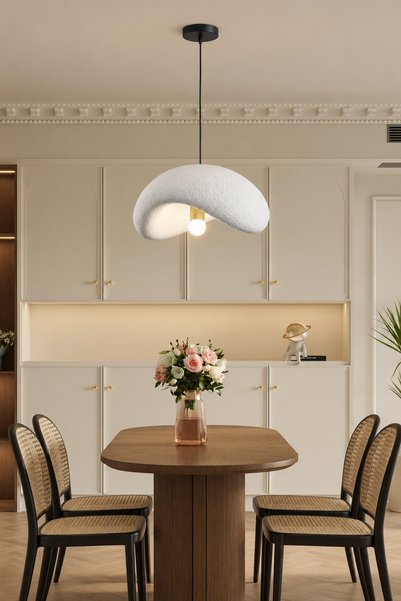 Apliqa Voliny Tekli Beyaz Beton Modern Sarkıt Oturma Odası Salon Sarkıt Avize