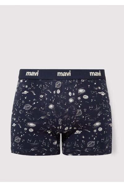 Mavi Gezegen Baskılı Lacivert Boxer 092456-33648