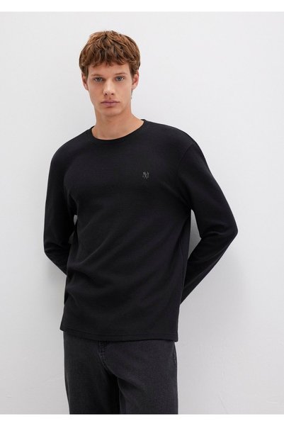 Mavi Tricou negru cu mânecă lungă Slim Fit / Narrow Cut 065755-900