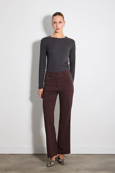 Gusto Sihirli Flare Pantolon - Kahverengi
