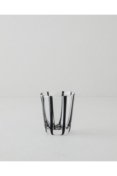 English Home Stripe Cam El Yapımı Bardak 240 ml Siyah