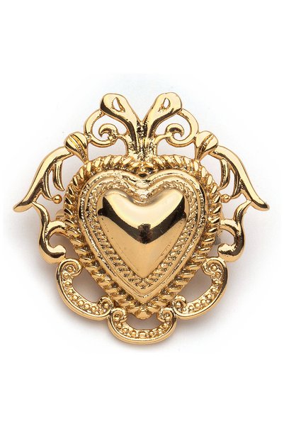 Mon Reve Heart Bloom Kalp Charm Altın Kaplama Broş