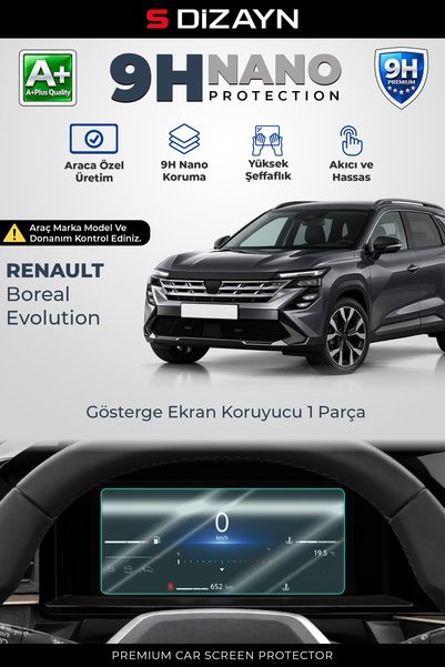 S Dizayn S-Dizayn Renault Boreal Evolution ile Uyumlu 9H Nano 7 İnç Gösterge ...