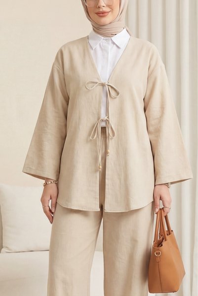 HİJABAYA Set kimono musulman din in, cu mâneci raglan supradimensionate, cu p...