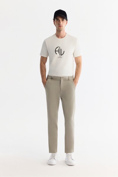 Avva Erkek Vizon Yanı Lastikli Yumuşak Tuşeli Duble Paça Slim Fit Pantolon A4...