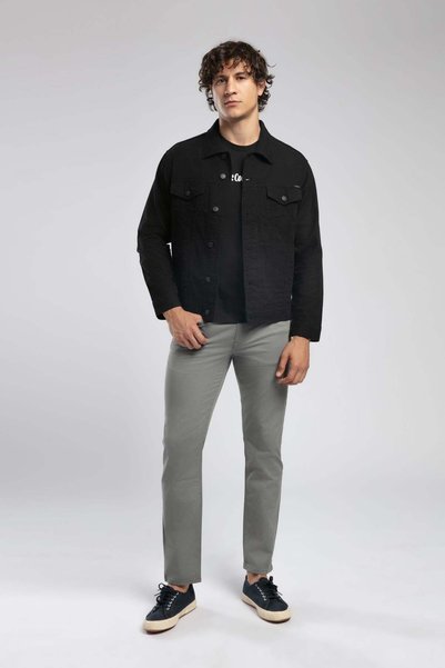 Lee Cooper Jachetă neagră pentru bărbați cu ajustare normală 252 LCM 231002 P...