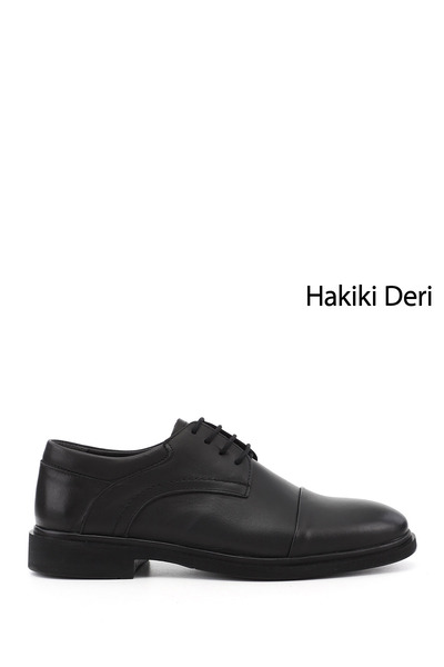 GÖNDERİ(R) Men's Black Lace-Up Genuine Leather Classic Shoes