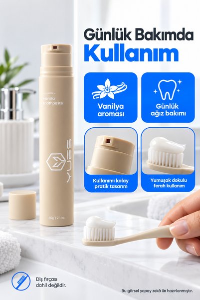 YUES Fluoride+ Vanilla Toothpaste Vanilya Aromalı Beyazlatıcı Diş Macunu