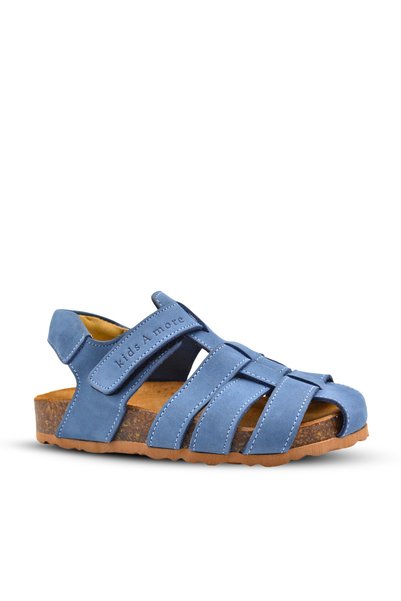 kids A more Leo Unisex Leather Kids Sandals Denim Color