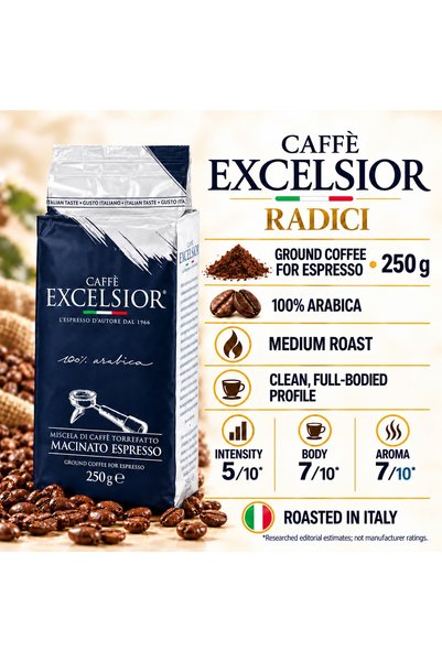 Caffè Excelsior Caffe Excelsior Radici Αλεσμένος Καφές για Εσπρέσο, 250 g, 10...