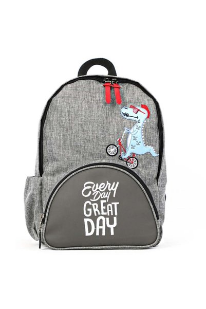kids A more Byc Dino Leather Detailed Boys' Backpack Gray